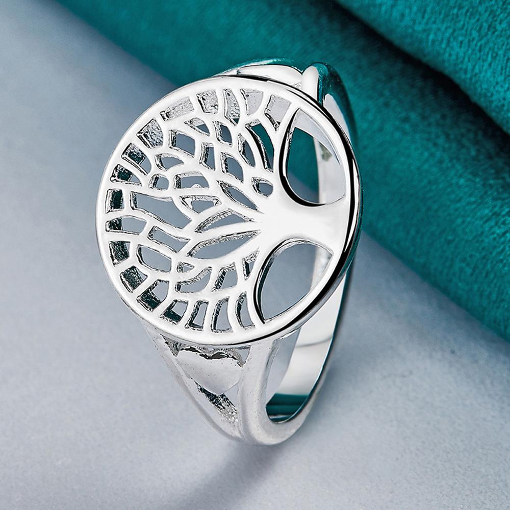 URMYLADY 925 Sterling Sølv The Tree Of Life 7-10 Ring For Kvinner Bryllup Sjarm Forlovelse Mote Enkle smykker