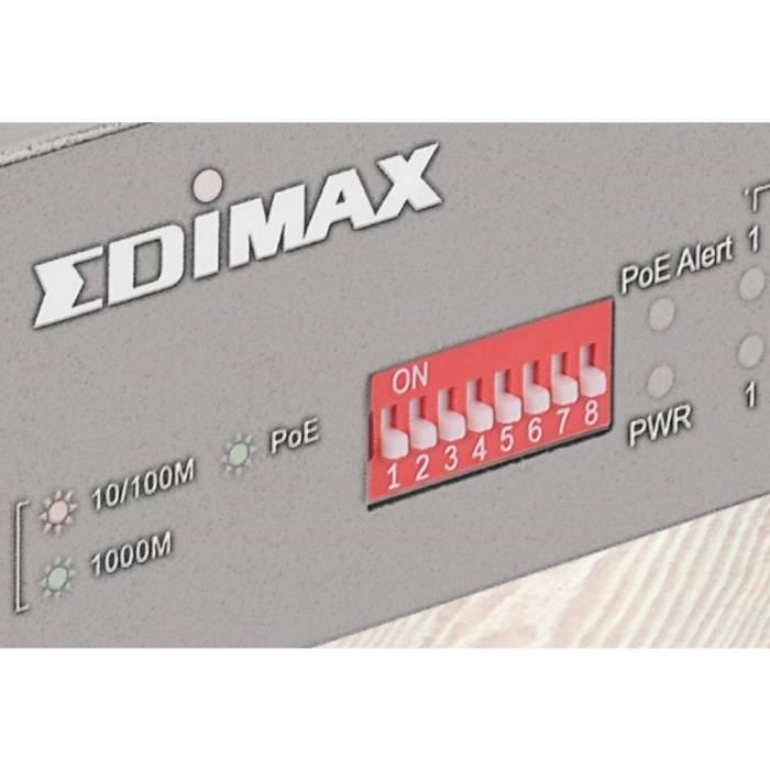 Switch réseau - EDIMAX - GS-1008PL V2 - 8 ports - Gigabit Ethernet - PoE Extend 200m