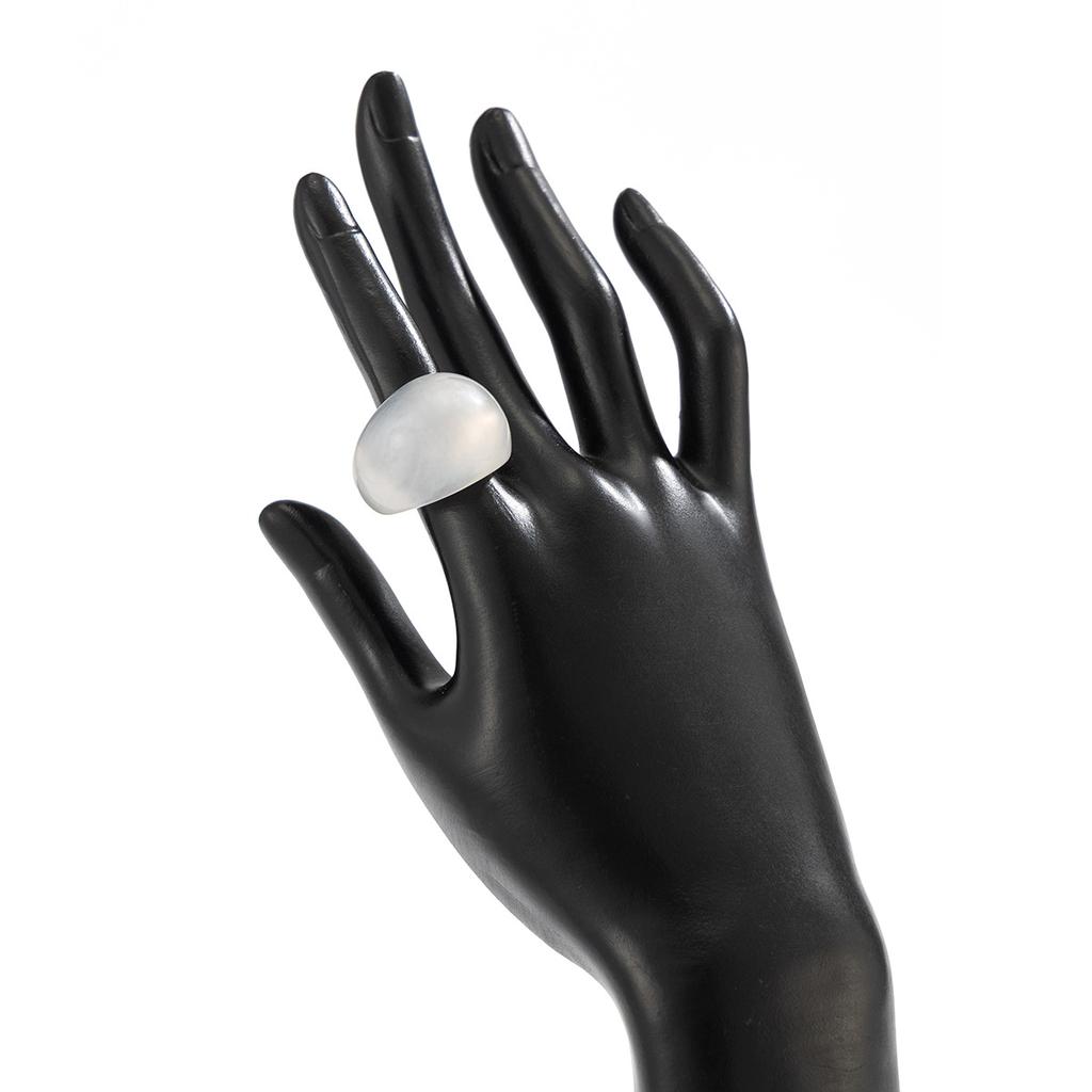 Vintage Irregular Smooth Resin Plastic Ring for Women, New Trend Bohemian Geometric Ring, Aesthetic Party Jewelry