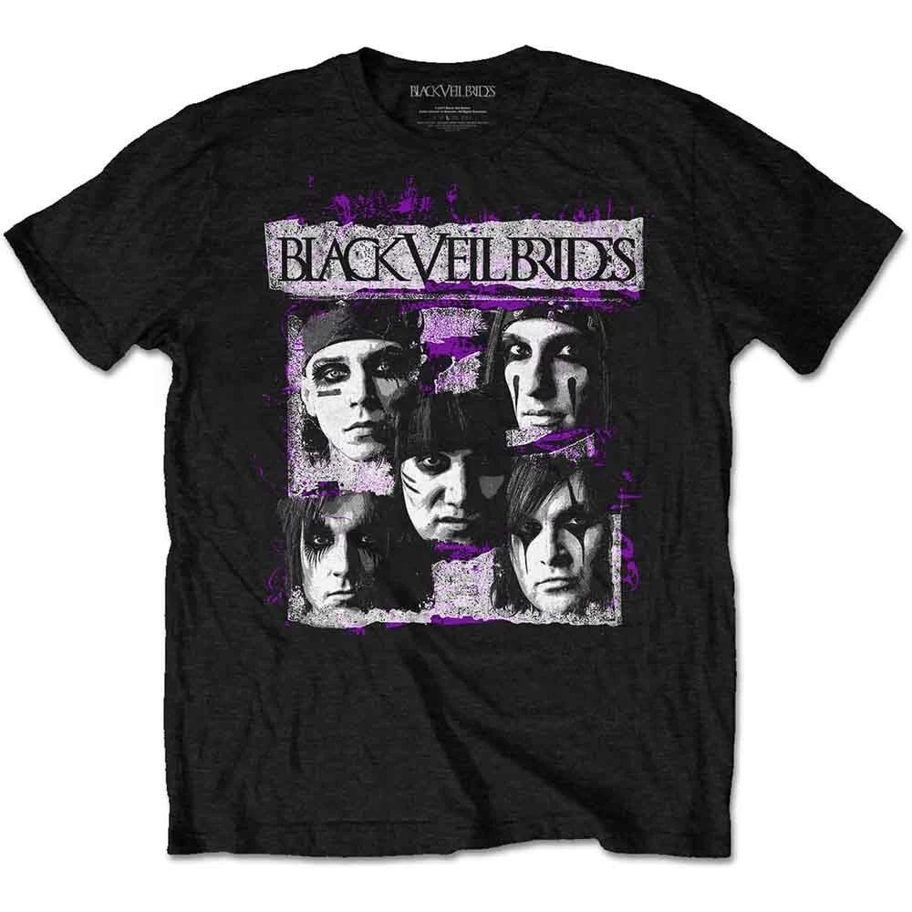 Rockoff Trade Men s Black Veil Brides Grunge Faces T-Shirt, Large 3XL