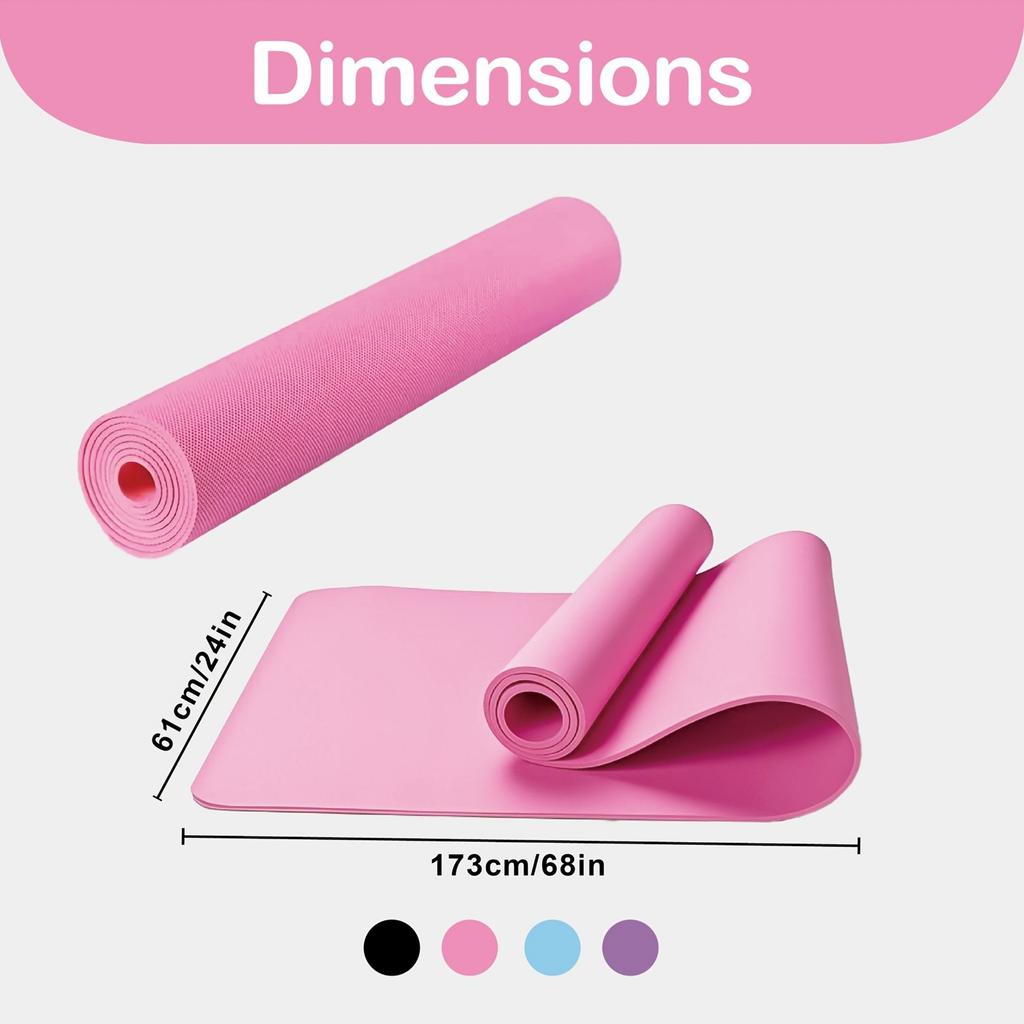 High Density EVA Yoga Mat Durable Professional Mat for Men and Women Home Workout Non-Slip 3mm Pilates Mat with Shock Absorption and Portability