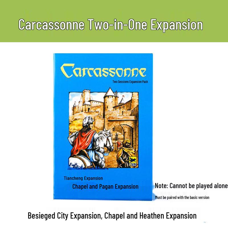Carcassonne Tabletop Game - Chinese Version with River Expansion, Thick Board, & Wooden Components