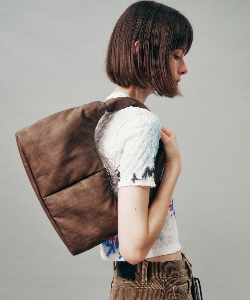 Fillintheblank Soft Basket Hobo Bag (S)(Brown)