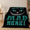 Dream Cheshire Cat Alice In Wonderland Cartoon Flannel Blanket,Cozy Soft Throw Blanket for Home Bedroom Bed Sofa Cover Gift Kid