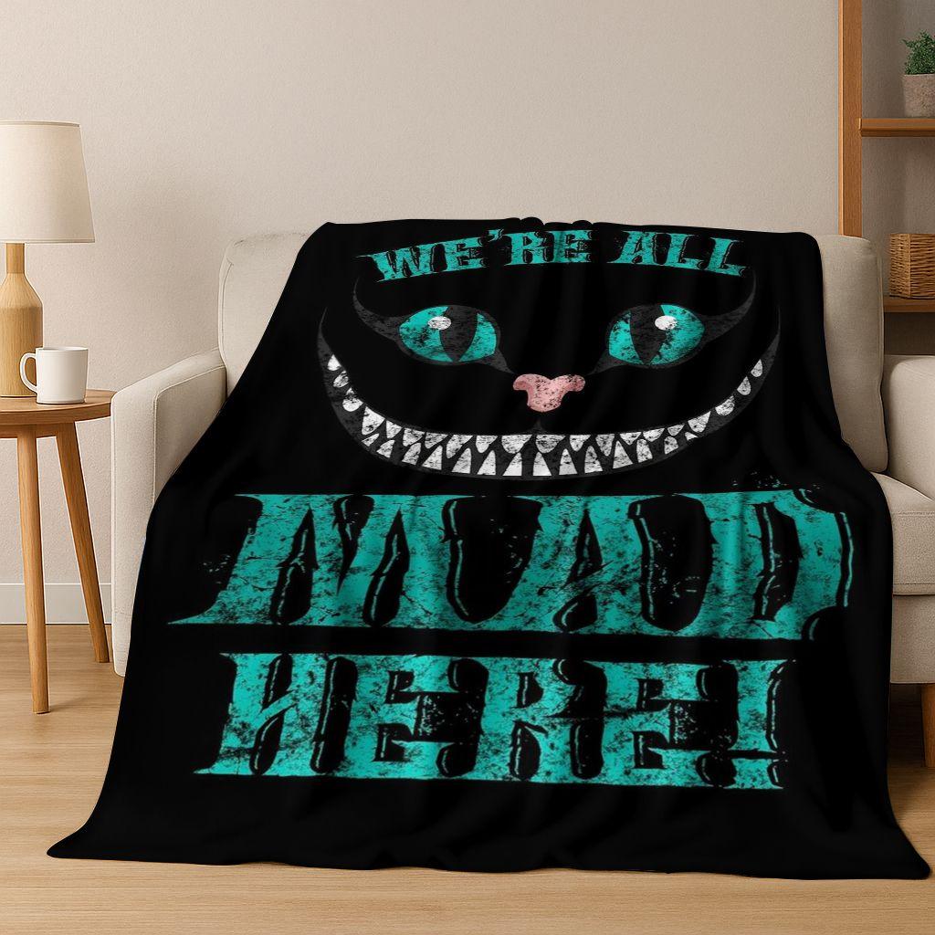 Dream Cheshire Cat Alice In Wonderland Cartoon Flannel Blanket,Cozy Soft Throw Blanket for Home Bedroom Bed Sofa Cover Gift Kid