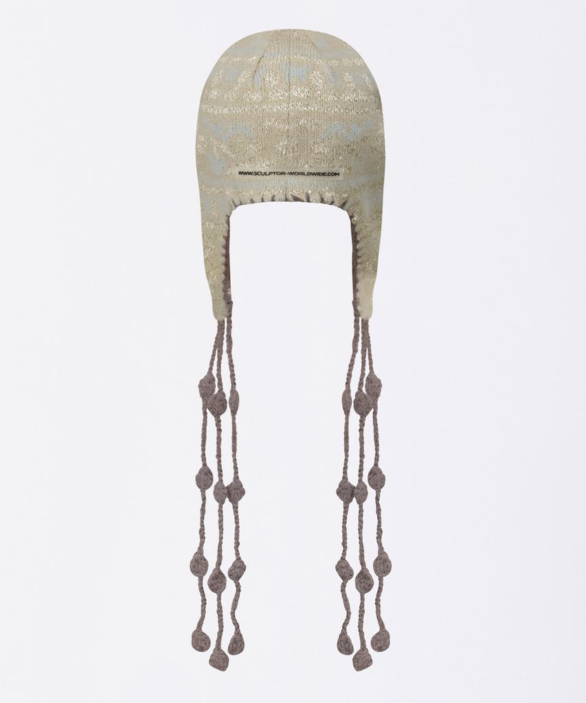 SCULPTOR Sequin Nordic Earflap Beanie Milk Tea