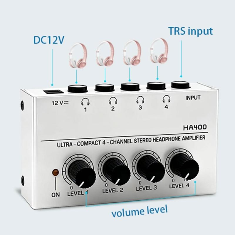 MultiDevice Audios Splitter Compactly Headphone Amplifier For Audios Engineers And Musicians High Fidelitys Sound Output