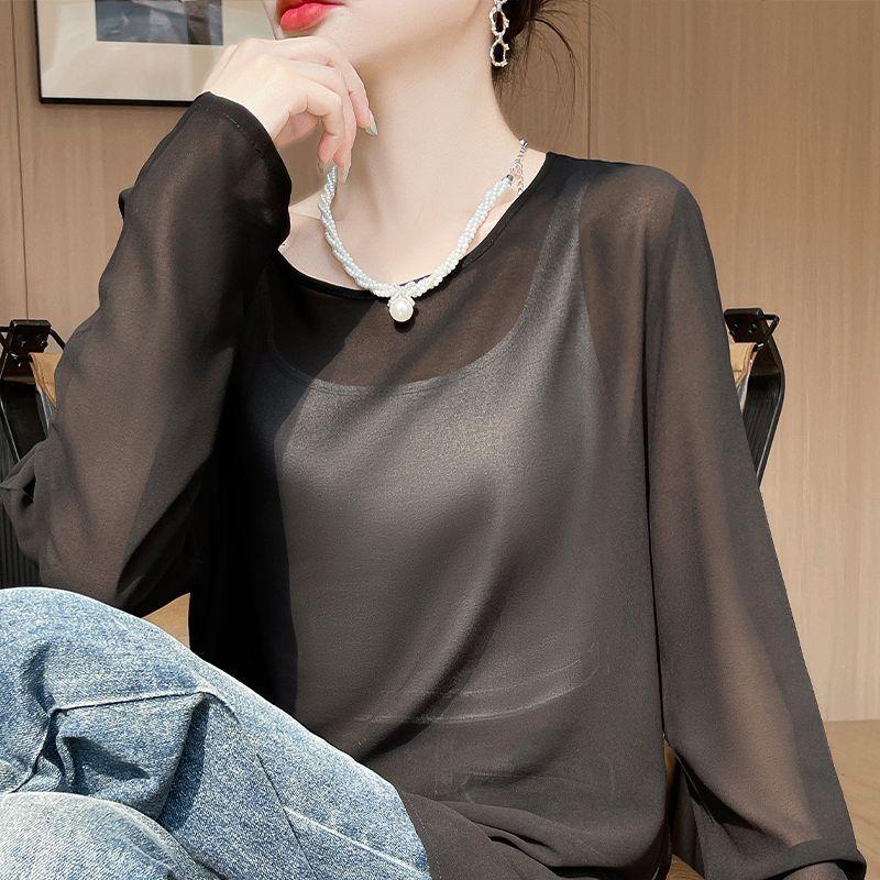 Einfarbig Frühling Herbst Rundhals Mode Neu Bequeme Oberteile Damenbekleidung Bequem Schlank Elegant Gerade T-Shirts