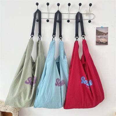 11 Letter Print Class Canvas Bag Women's Plaid Shoulder Bag Handbag Hand Carry Women's Bag