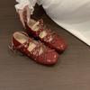 Fashion Summer New Style Popular Butterfly-knot Flats Mary Janes Women Comfort Soft Sole Ladies Elegnat Square Toe Dress Ballets Shoes
