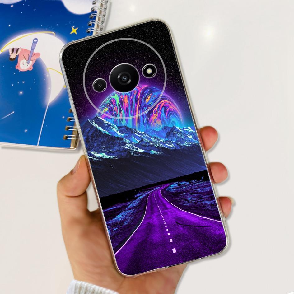 For Funda Xiaomi Redmi A3 Case 2024 Fashion Flower Transparent Silicone Soft TPU Phone Case For Xiomi Redmi A3 RedmiA3 4G Covers