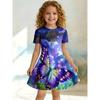Swinging Dress for Young Children and Girls, Summer Short Sleeved Floral/animal Printed Casual Suitable for Birthday Parties