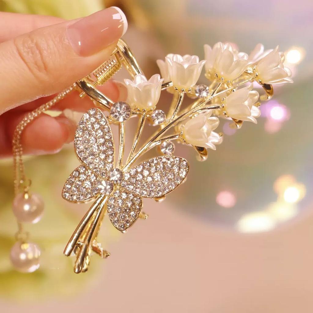 Alloy Womens Back-of-Head Grabber Large High-End Hair Claw Clip Summer 2026 Shark Clip Headpiece Japan and Korean Style
