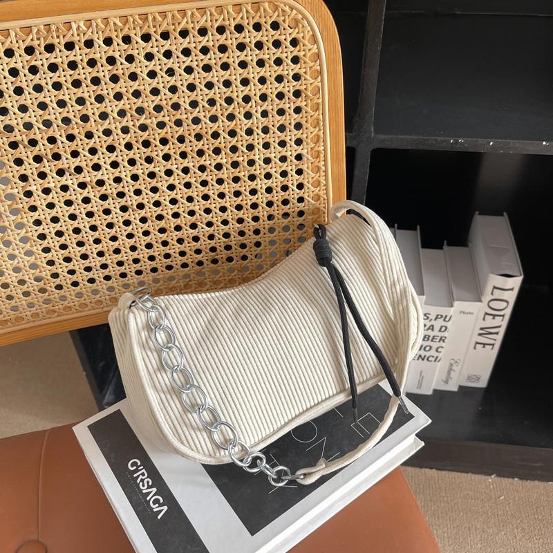 

Stylish Autumn Casual Corduroy Crossbody Bag In Chic Solid Colors For Women OffWhite