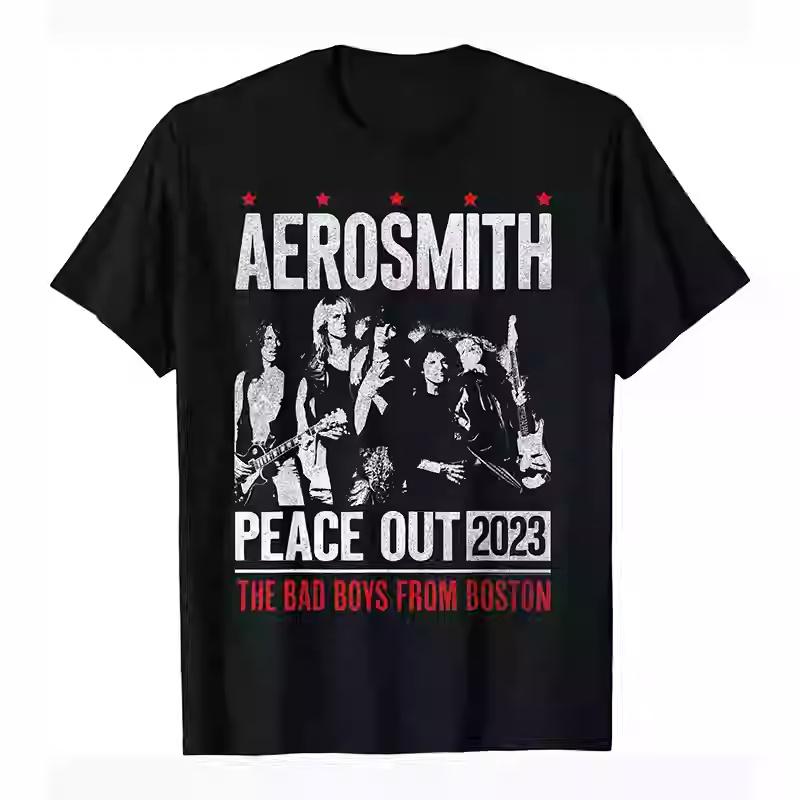 

Smith Space Flight Band Aerosmith American Hard Rock Band Straightforward Loose Mens and Womens ShortSleeved TShirt M