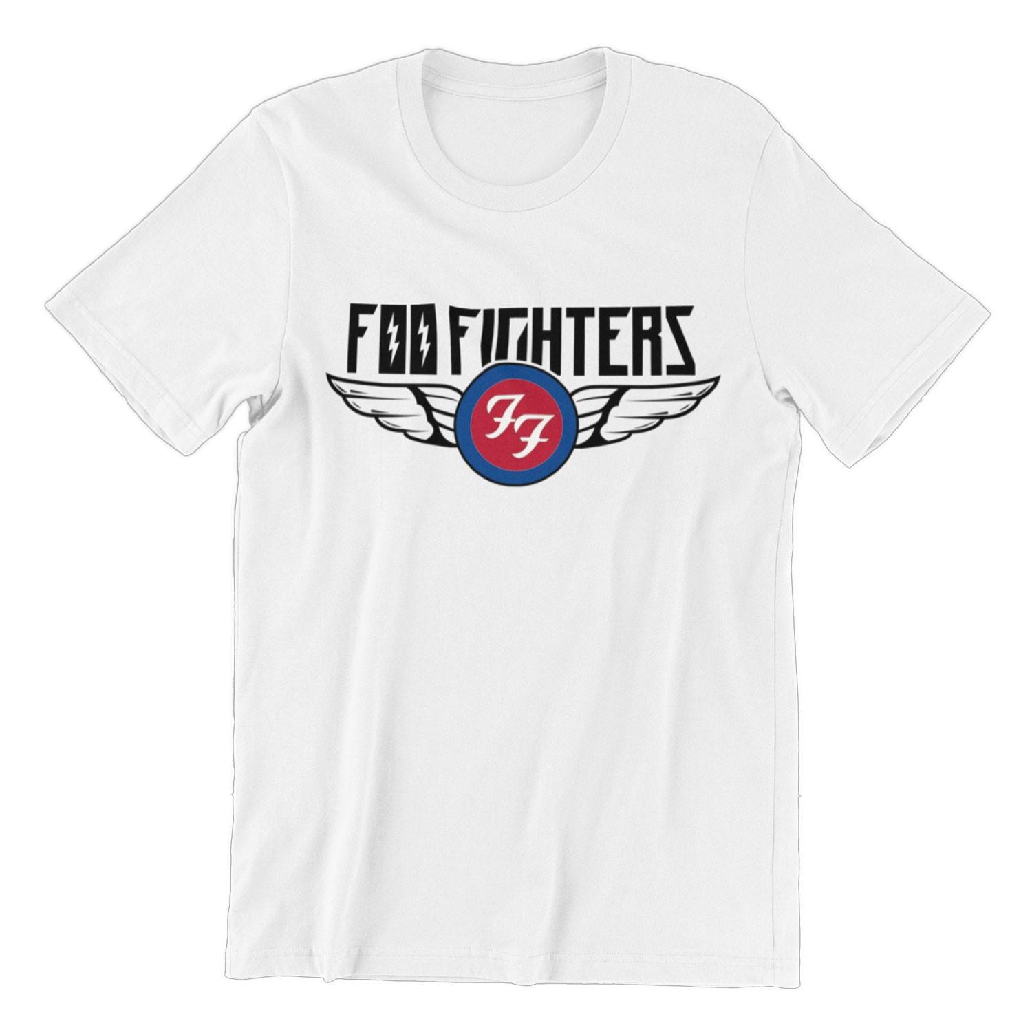 Men s Foo Fighters Flash Wings T-shirt Large White XL