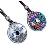 Enamel Lotus Fish Hollow Filigree 999 Sterling Silver Pendant Necklace