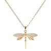 Factory Fashion Jewelry 925 Sterling Silver Luxury Zircon Dragonfly Pendant Necklace Women's Party Gift Jewelry