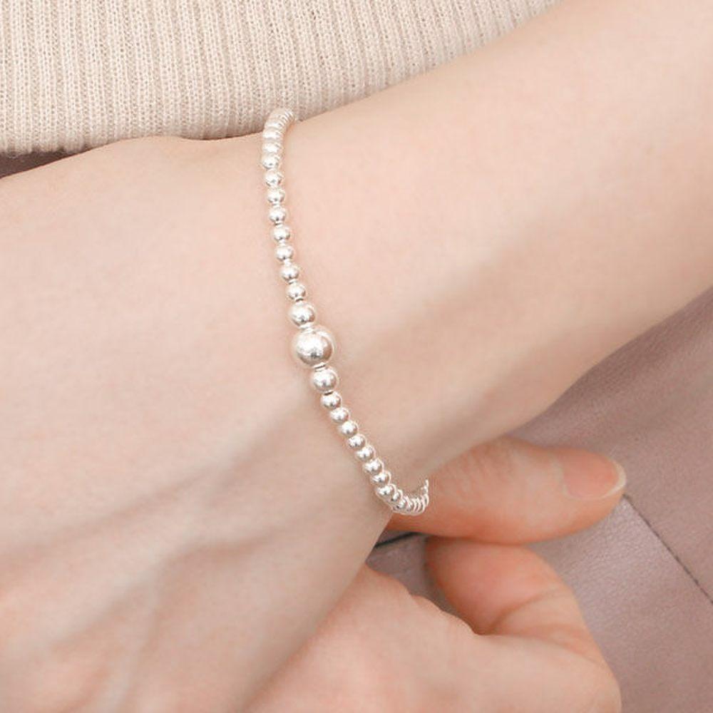 92.5 Silver Bracelet Silver Bracelet Silver Ball Bracelet Basic Mu211