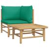 VidaXL Garden Lounge Set 2 Pcs with Cushions Green Bamboo 362292