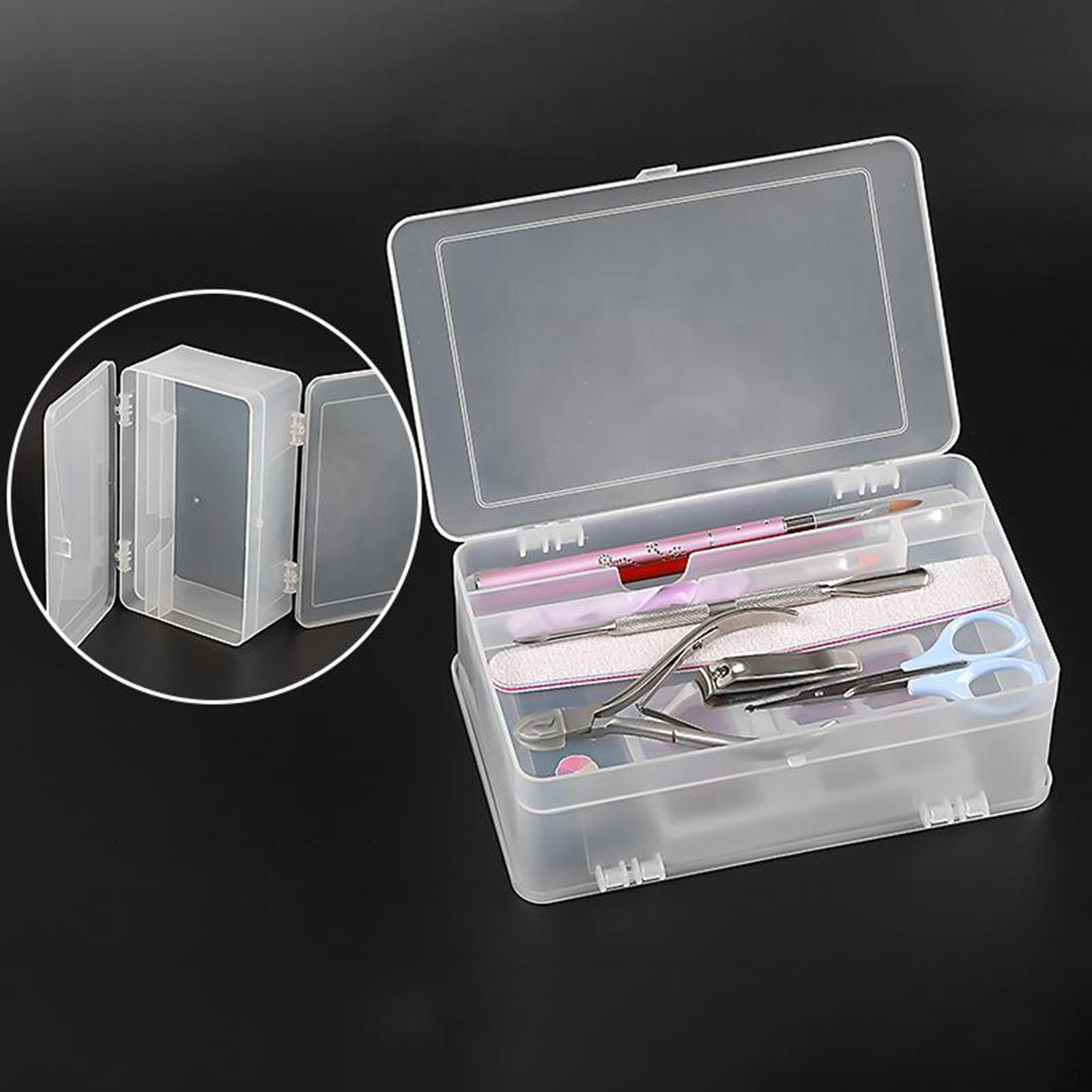 

Transparent Pedicure Tool Empty Storage Box Craft Container Case