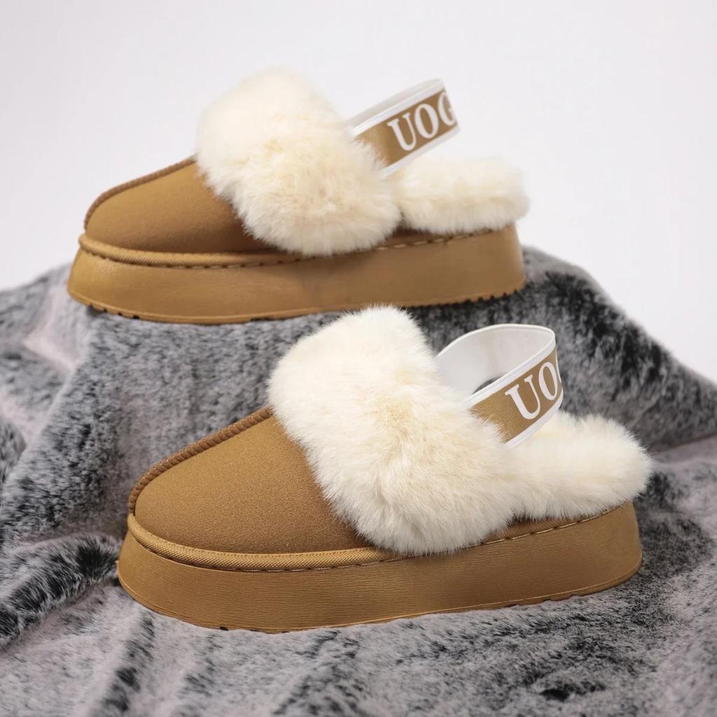 Classic Warm Plush Anti Slip Flat Bottom Shoe Womens Home Outdoor Cover Head Slippers Winter Matsuke Snow Boots