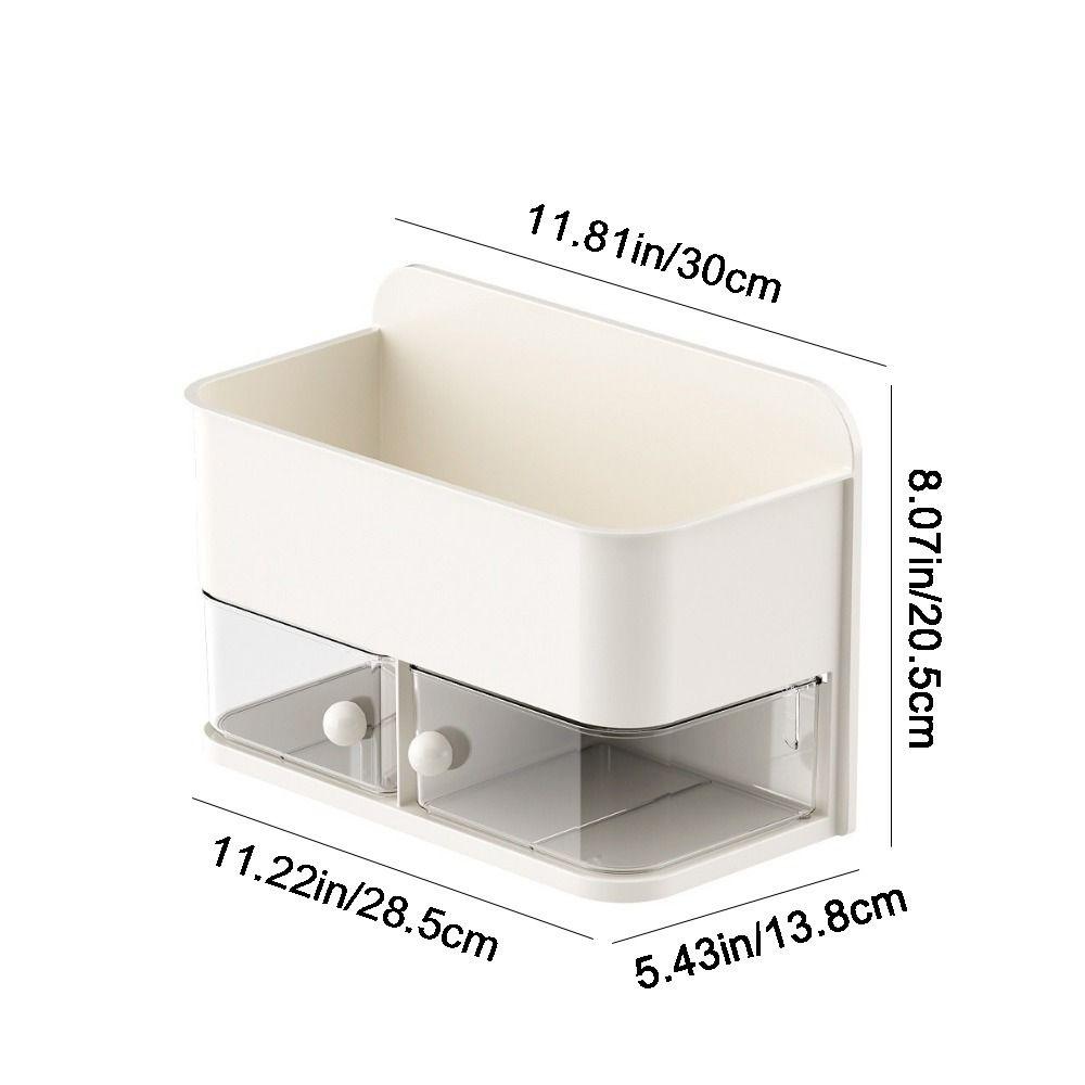 Space Saving Rotatable Wall Mounted Storage Box Large Capacity Condiment Storage Box Bathroom