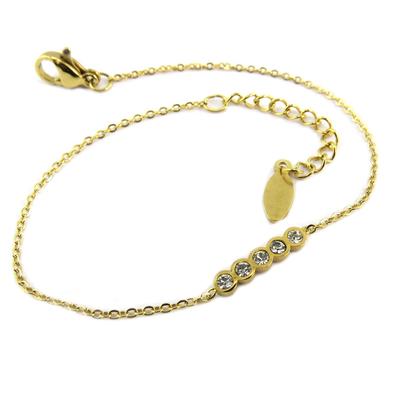 [P8172] - Steel Bracelet 'Sissi' White Gold - 13x2 Mm
