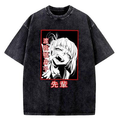 High Quality Unisex Bakugo Katsuki T-Shirt Vintage Washed My Hero Academia Graphic Anime Top 100% Cotton T Shirt Men