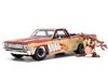 JADA TOYS 1/24 Scale Looney Tunes Chevrolet El Camino 1967 with Tasmanian Devil Figure (35130) [Parallel Import]