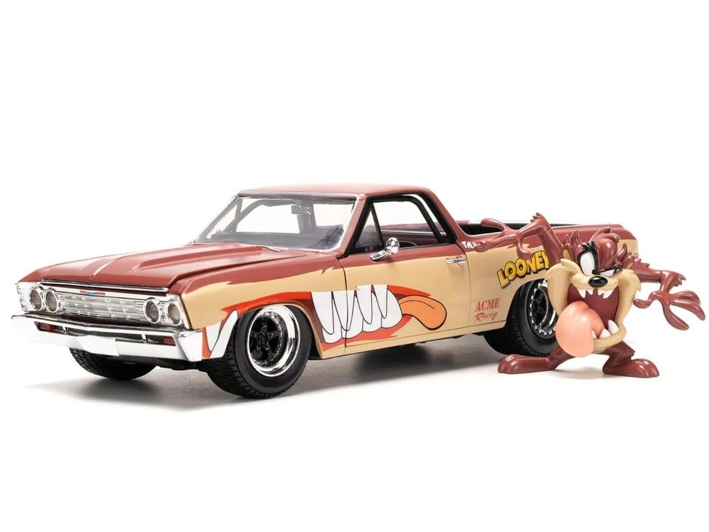 Jada TOYS 1/24 Scale Looney Tunes Chevrolet El Camino 1967 with Tasmanian Devil Figure 35130