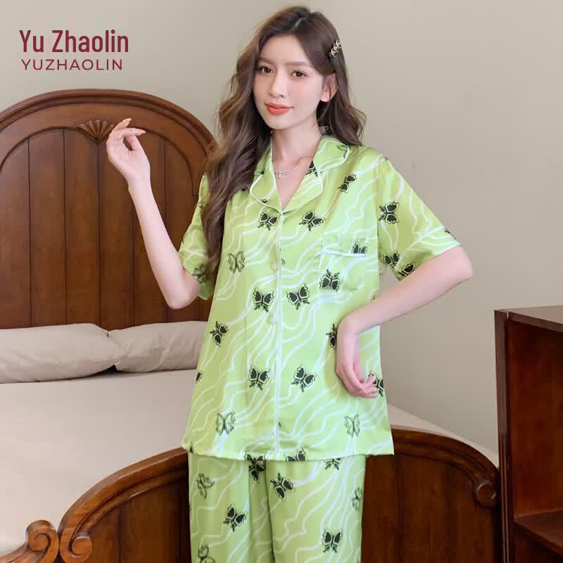 YUZHAOLIN 2026 Women s Printed Short Sleeve Homewear Set M