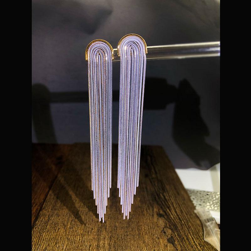 South Korea's New Long Tassel Earrings Fashion Vintage Trend Temperament Earrings Women Party Jewelry Accessories