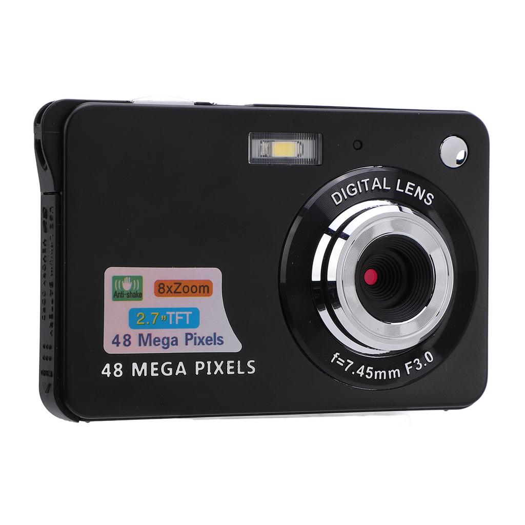 Digital Camera 48MP 4K 8x Zoom 20 Filters 2.7 Inch Screen Anti Shaking Rechargeable Portable Compact Camera for Kids Students