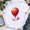 Colorful Hot Air Ballons Printed T Shirt Girls Rainbow Fashion Tshirt Unisex Clothes 2024 Summer Short Sleeve Tshirt Female