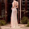 Women's Sexy Sequin Feather Prom Dress Sleeveless High Slit Deep V Neck Formal Evening Gown Sparkly Masquerade Ball Maxi Dress