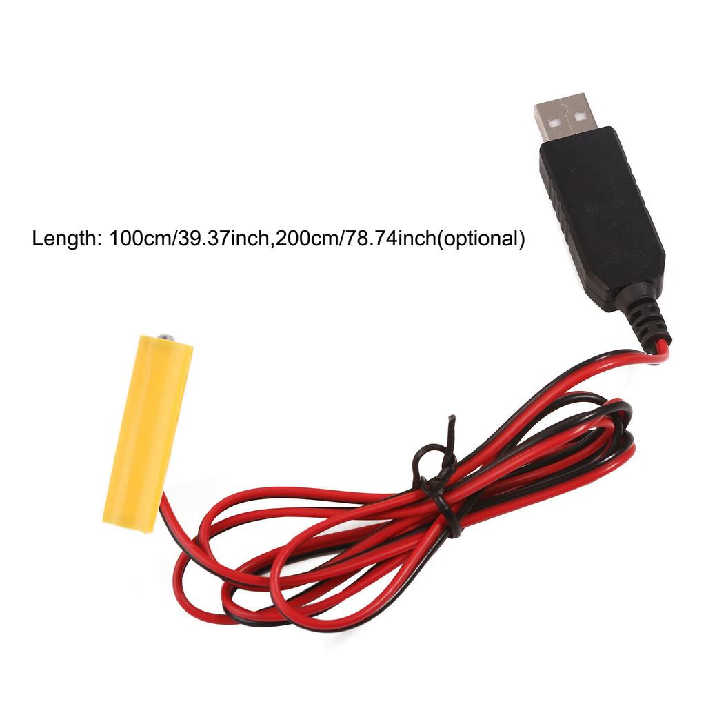 USB 5V 2A To 3V1A Dummy Battery Power Cable Battery Eliminators Line Replace 2x 1.5V LR6 Batteries for Toy Remote