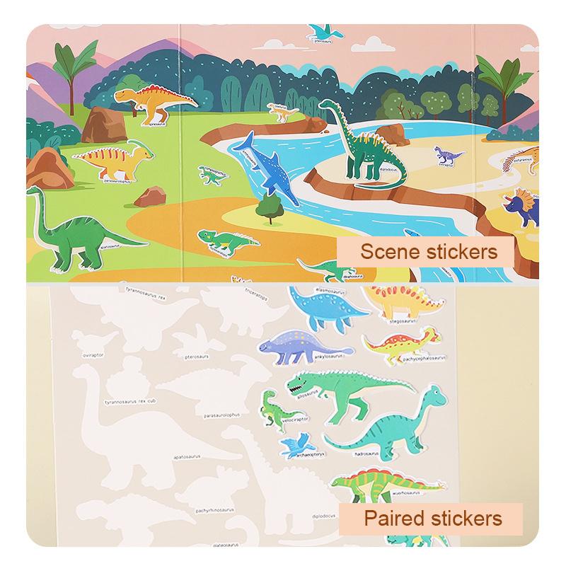 Adesivi Bolle Portatili per Bambini Riutilizzabili Scena Artigianato Fai da Te Gioco Creativo Puzzle Libro di Adesivi Giocattolo Cognitivo Apprendimento Regali