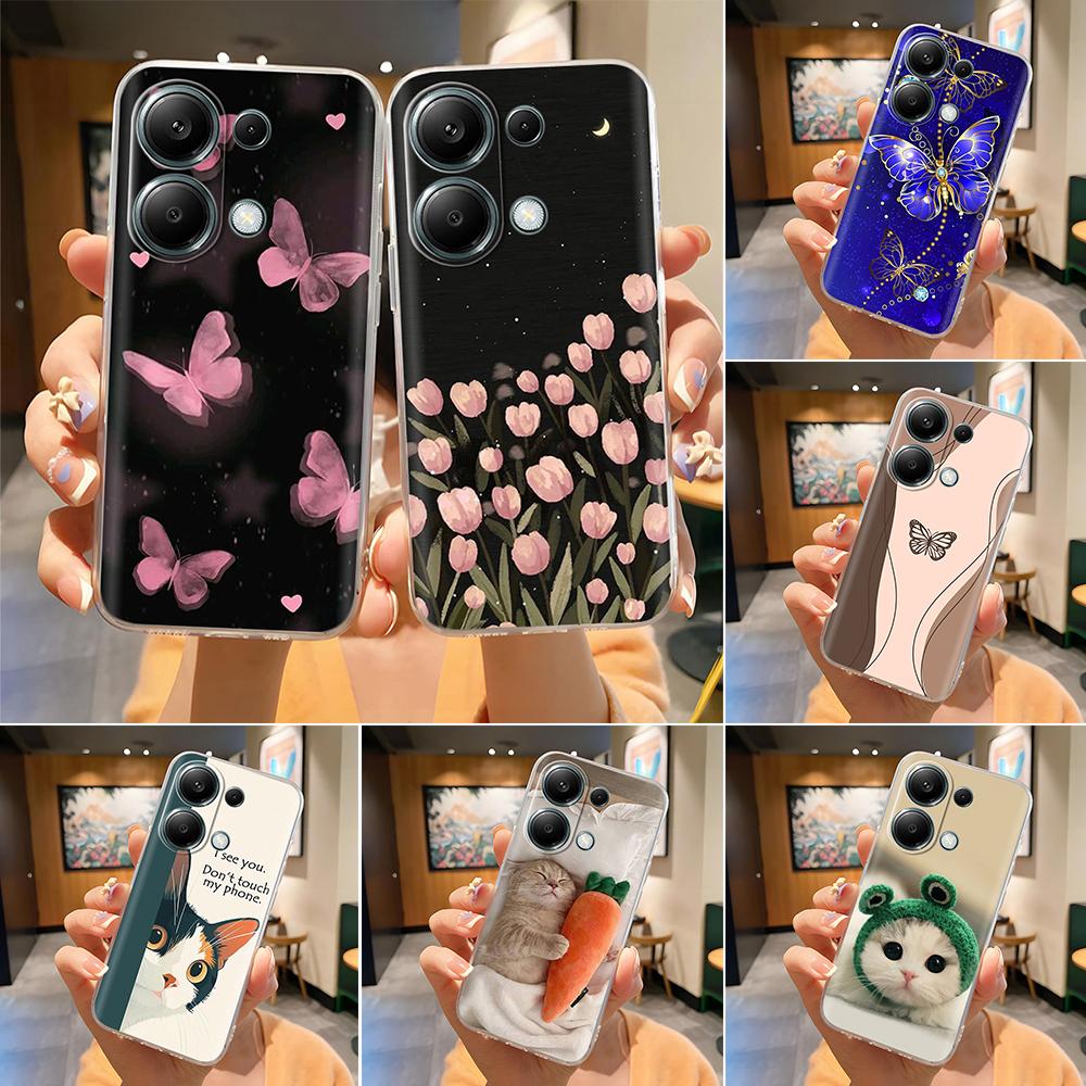 For Oppo Realme C67 4G Case Phone Case Pretty Butterfly Patterns Soft Slim TPU Clear Silicone Bumper For Realme C67 4G RealmeC67