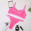 Sexy Perspective Lingerie Lace Bra Bikini Pajamas Underwear Three-point Split Bra Briefs Set