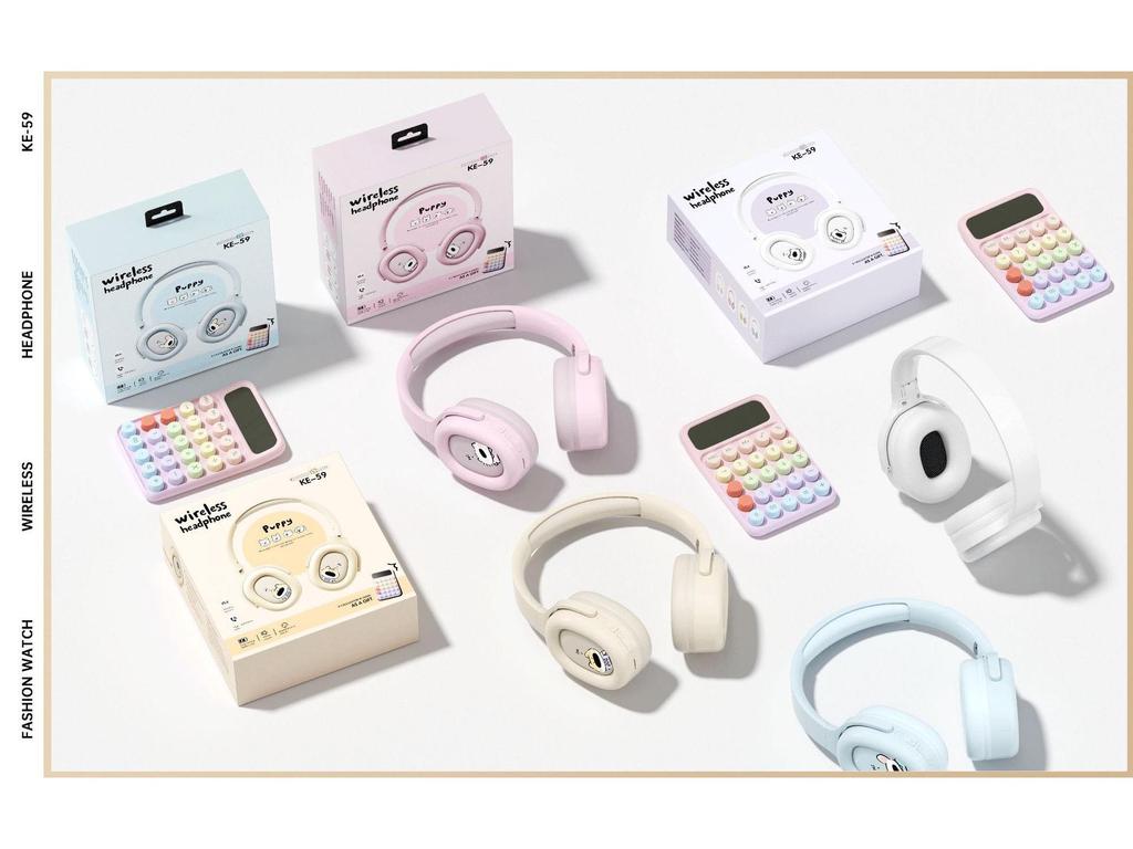 KE59 Cross New Over-Ear Bluetooth Stereo Headset - Fresh Simple Style for Computer