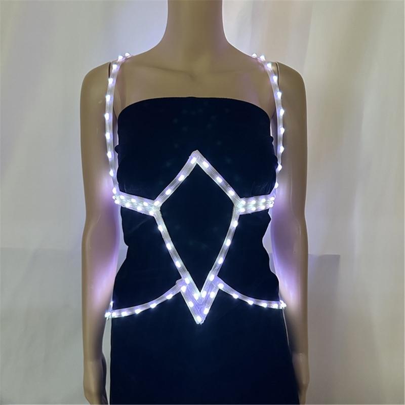 LED Kolorowy Świecący Gorset Cechy Jasne Światło Zmiana Rytmu Muzyki Na Występy Sceniczne Imprezy Zapewniający Wizualny Efekt