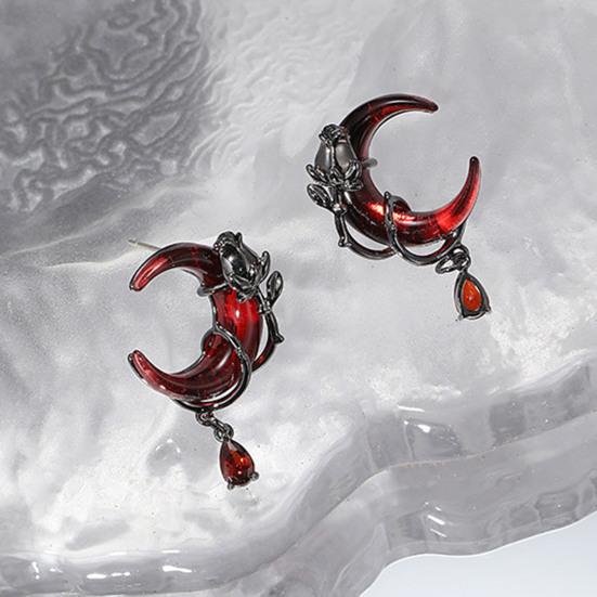 Drop Earrings Asymmetric Tassel Design Earrings Moon Decor Finger Ring Fine Craftsmanship Long Earrings