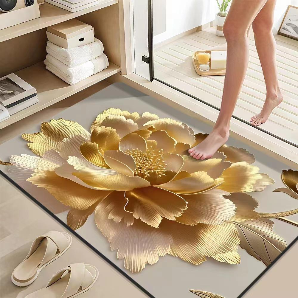 

3D Коврик для пола Ванная комната Впитывающий Противоскользящий Коврик для пола Ванная комната Грязеотталкивающий Коврик для пола Прихожая Ковер 80 * 120