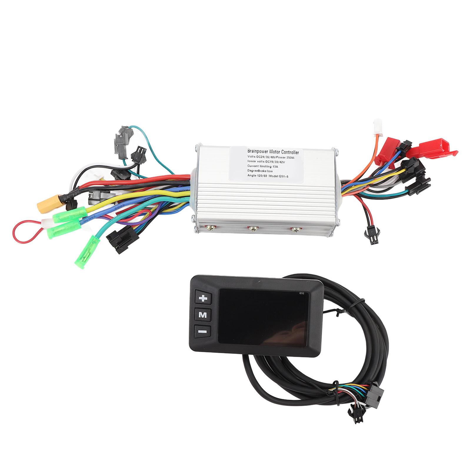 

Brushless Controller and G51 Display Meter 24V 36V 48V 350W Motor Controller with Wire Harness for Electric Bike