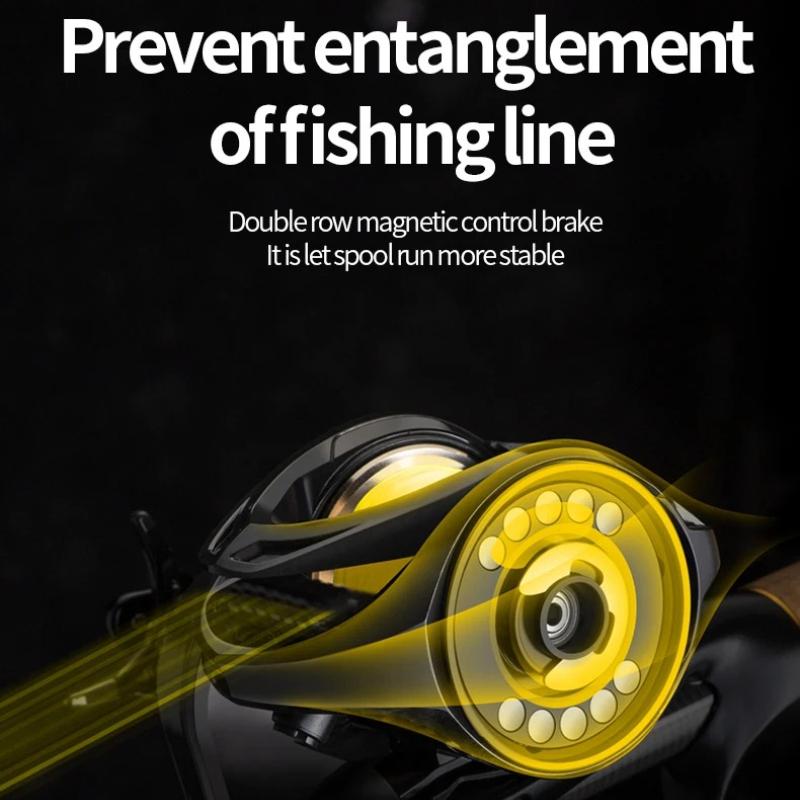 Baitcasting Reel Magnetic Brake Reel Carbon Fiber Body 16KG Drag Power 6.3:1 Ratio 6+1BB Fishing Reel Spinning Reel Waterproof and Corrosion Resistant