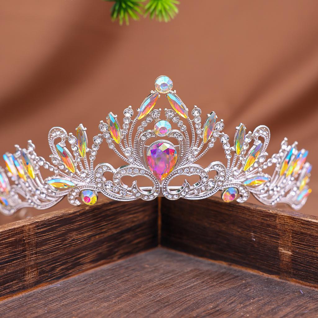 Luxurious Rhinestone Updo Crown Headwear for European and American Brides Wedding Banquet Ball International Station Hair Accessories
