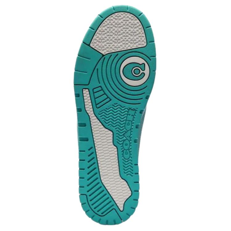 Coach Soho Fabric Leather Round Toe Lace Up Low Top Sneakers Men Sneakers Teal CBN96-XEQ