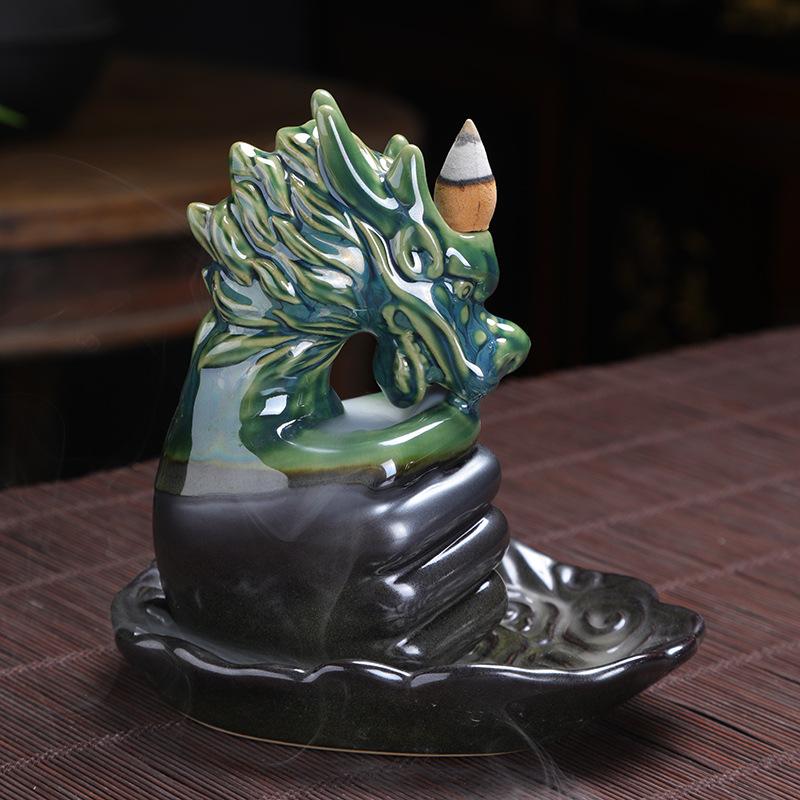 Incense Holder Xianglong Ceramic Incense Burner Creative Ornaments for Backflow Incense Burner