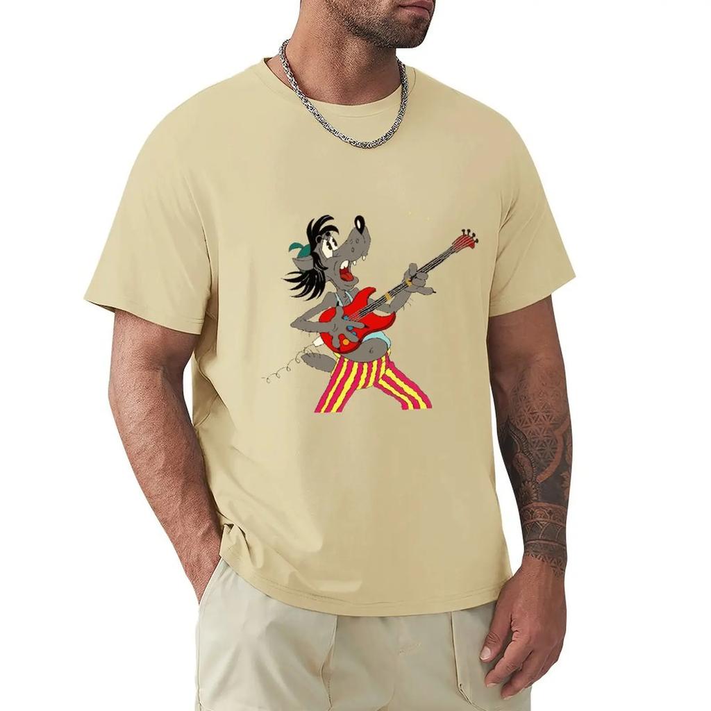 Nu Pogodi Men's T Shirts Wolf Soviet Russia Cartoon Vintage Tee Shirt Short Sleeve Crewneck T-Shirts 100% Cotton Party Clothing